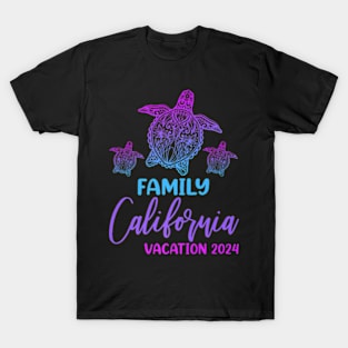 Sea Turtle Family Vacation 2024 California Beach T-Shirt